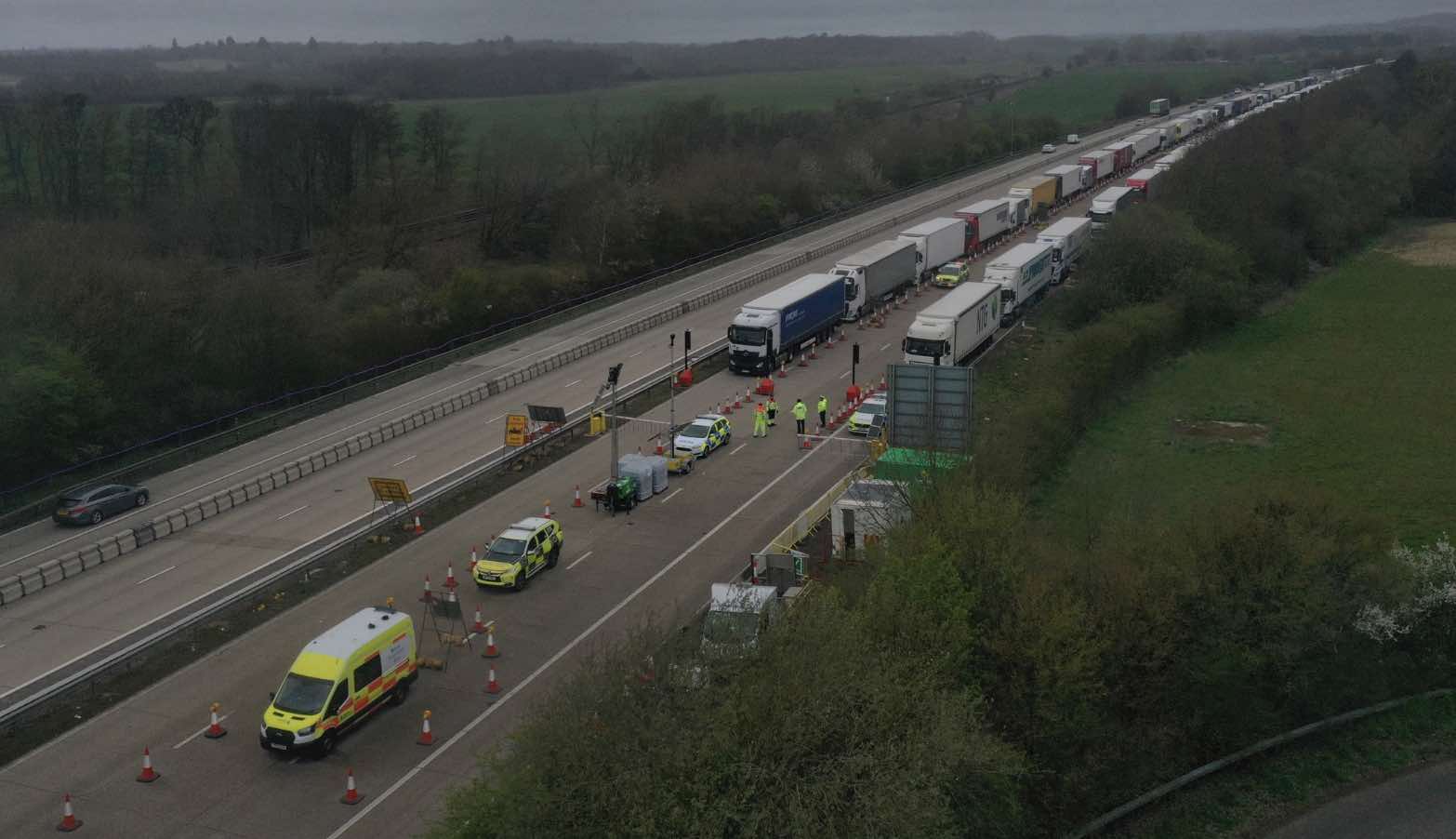The M20 In Kent Is Closed Coastbound Between J8 (maidstone) And J9 (ashford) To Manage Hgvs And Other Freight Heading For The Port Of Dover Or Eurotunnel As Part Of Operation Brock