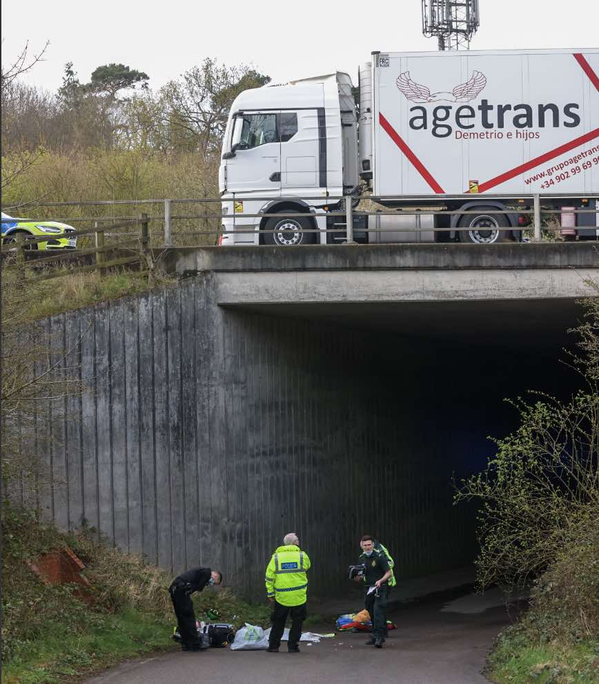 Overseas  Spanish Lorry Driver Is Airlifted After Bridge Fall To Use The Toilet  In Operation Brock On The M20 Near Maidstone
