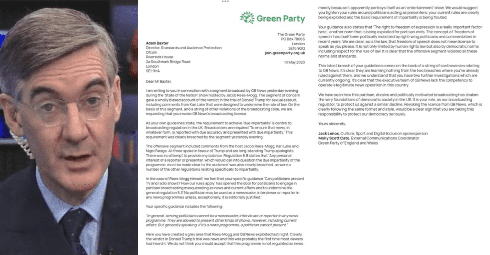 Two Prominent Politicians From The Green Party, Molly Scott Cato And Jack Lenox, Have Written A Strongly-worded Letter To Ofcom, The Uk’s Media Regulator, Demanding The Revocation Of Gb News’ Broadcasting License