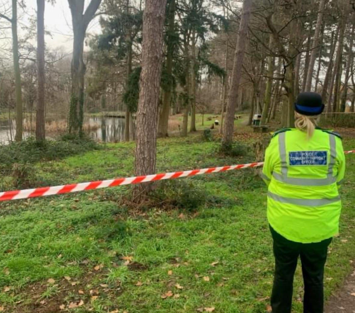An Investigation Has Been Launched After Human Remains Were Found At Oakwood Pond In Harlow On Saturday