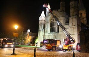 Kent Firefighters Learn How To Tackled  Potentially Devastating Fire  At Rochester Cathedral