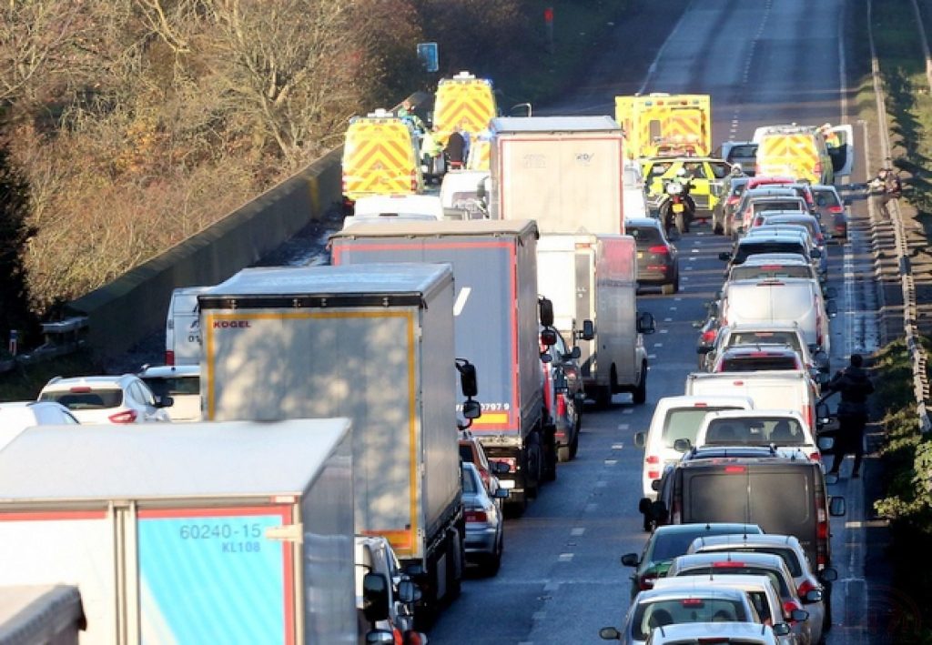 Multi Vehicle Collision On The M2  Motorway Near Sittingbourne