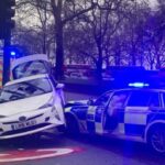 Park Lane Crash Involving An Uber Police Car And A Lamp Post