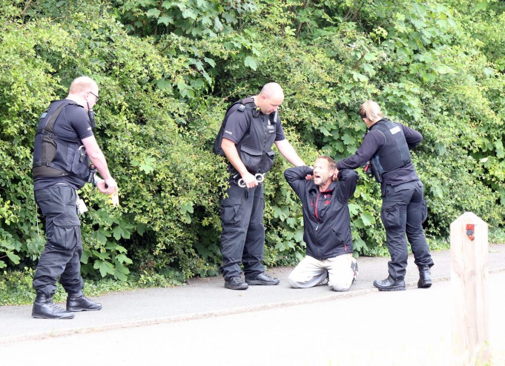 Dramatic Moment Police Pull Taser On A Man Suspected Of Carrying A Knife In Folkestone