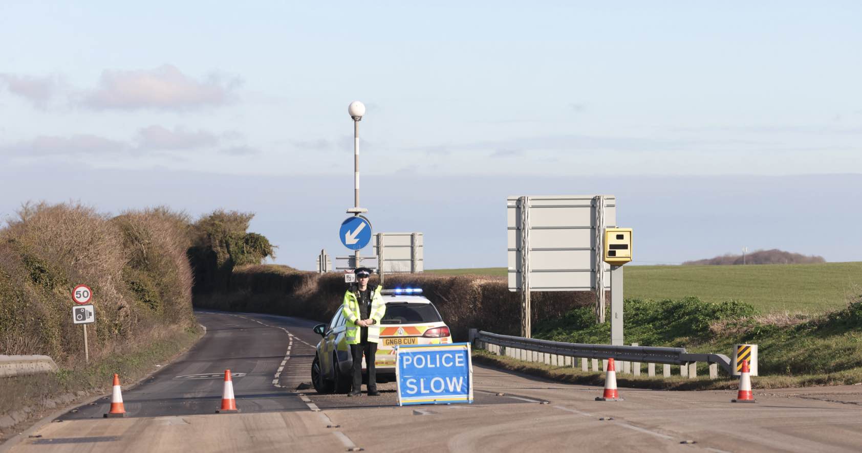 Police Close Road Following Life Changing Collision Near Dover
