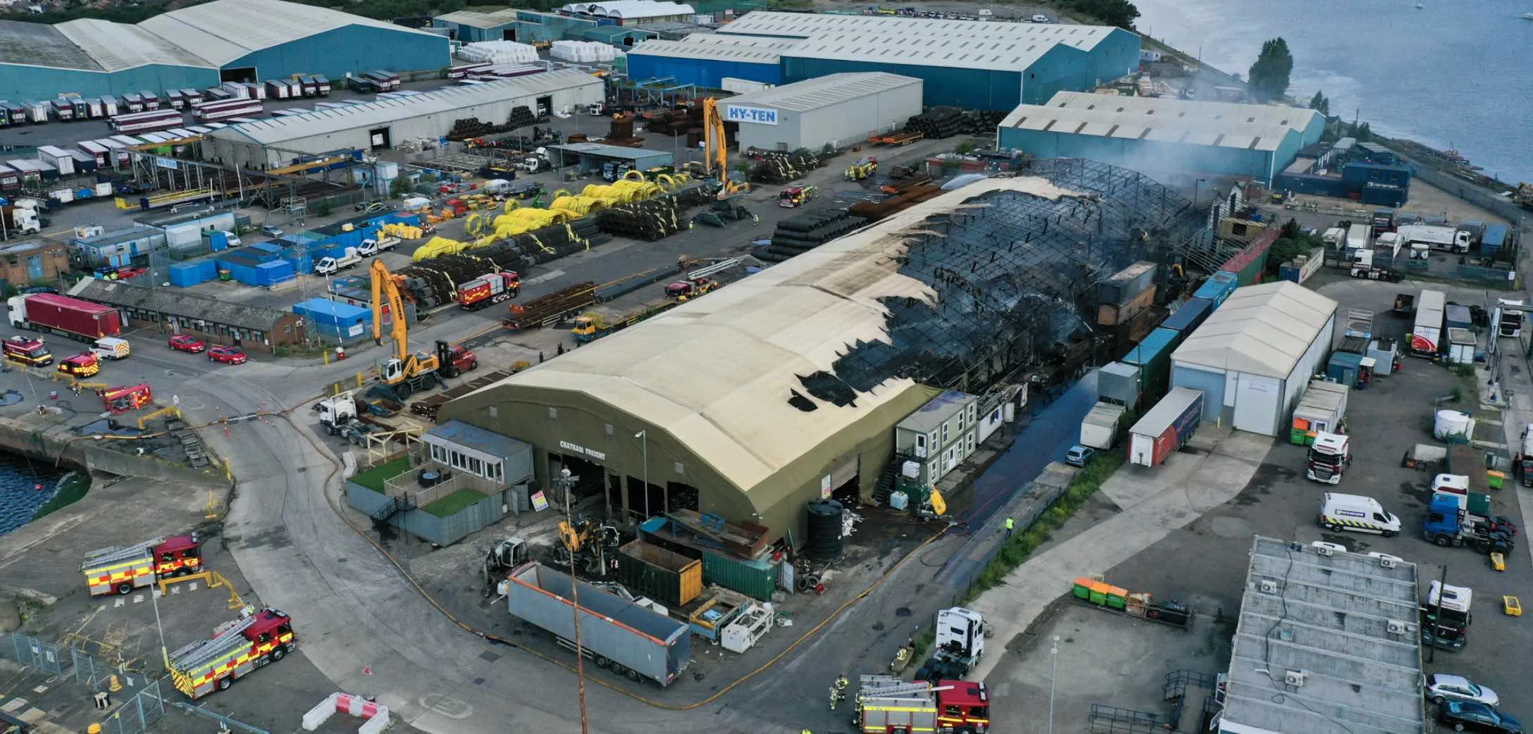 Massive Warehouse Blaze Rips Through Chatham Docks – Residents Urged to Keep Doors and Windows Shut