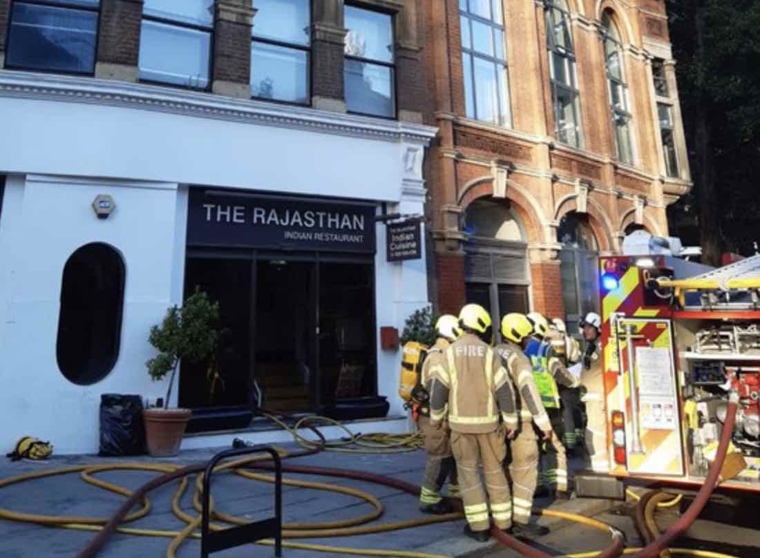 This Evening, Firefighters Responded To A Fire At A Restaurant On Monument Street In The City Of London