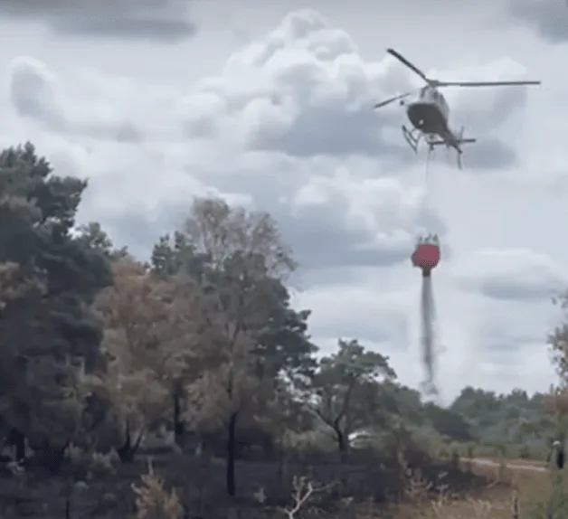 Helicopters Launch Surrey’s First-Ever Water Bombing to Tackle Hankley Common Blaze