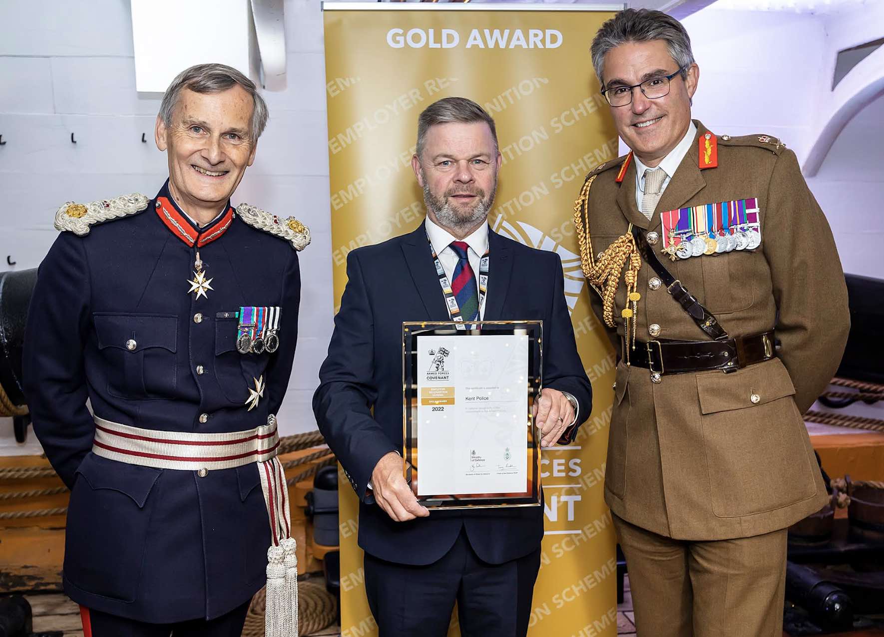 Kent Police has received a Gold award for the way it supports members of the Armed Forces within the workplace – (ID 531482)