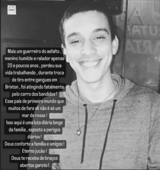 Pictured is the young innocent man who was killed due to being caught in the crossfire of the shootout between the 2 gangs in Brixton – (…