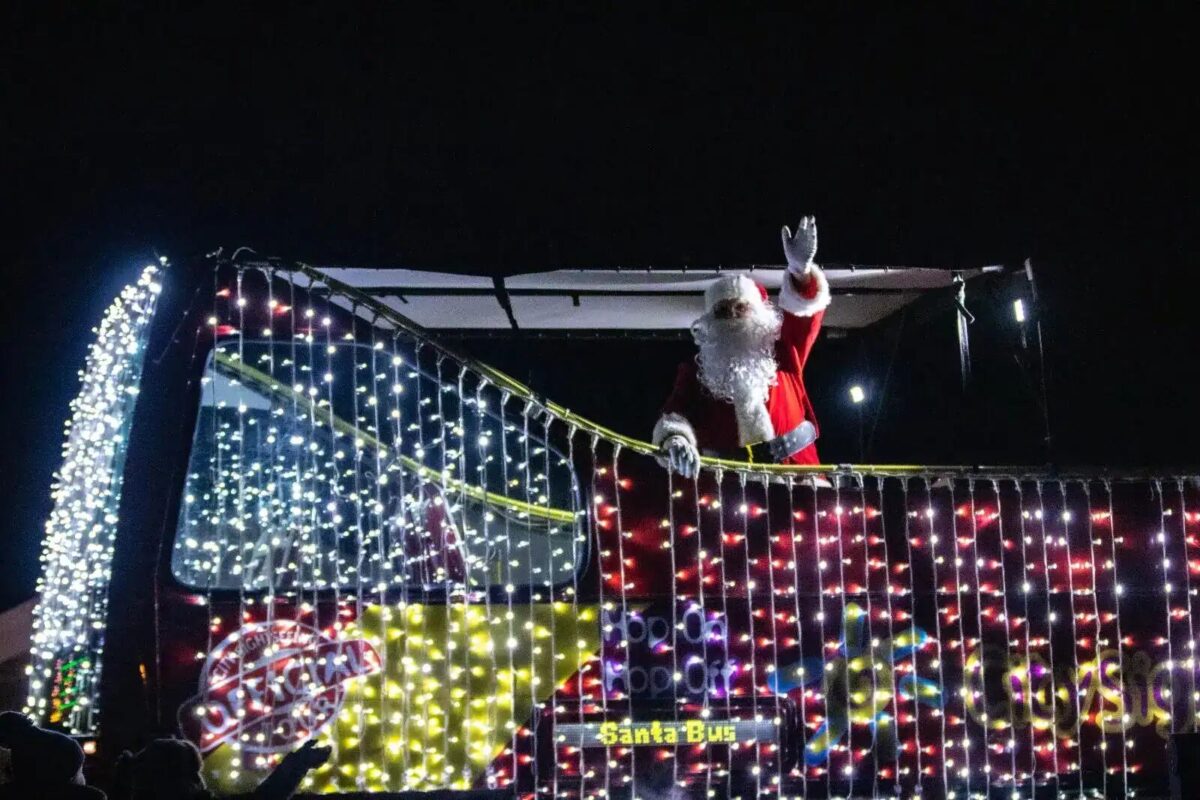 Brighton & Hove Santa Bus is out  raising funds for 12 local charities