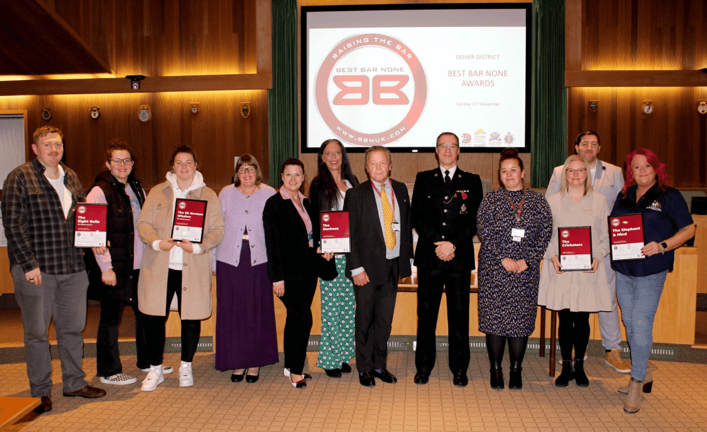 Venues In Dover And Deal Have Been Given Awards Recognising Their Work Promoting Safer Socialising In The District