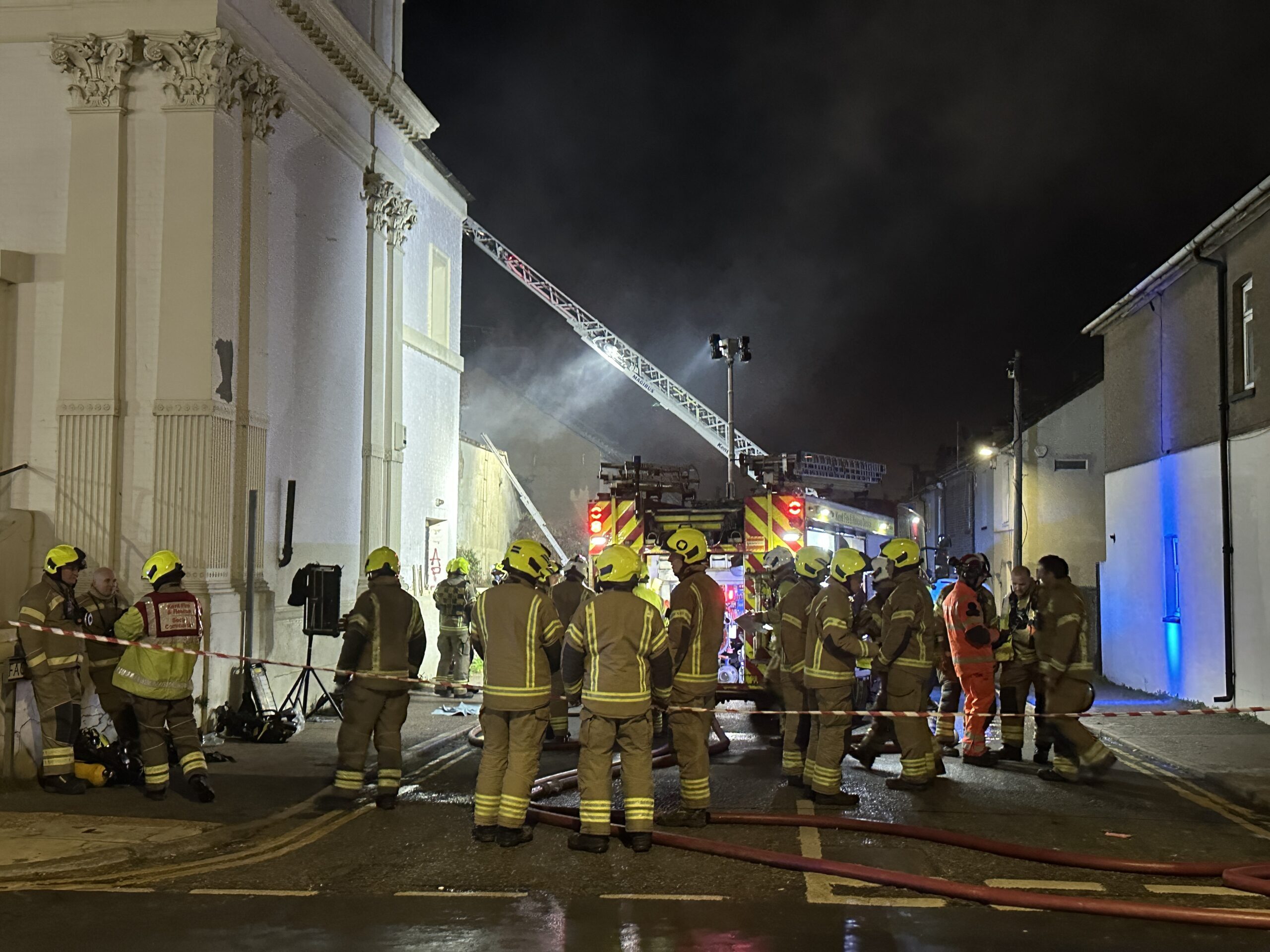 Residents Were Told To Keep Their Doors And Windows Closed While Fire Crews Battled A Huge Blaze On Northfleet High Street