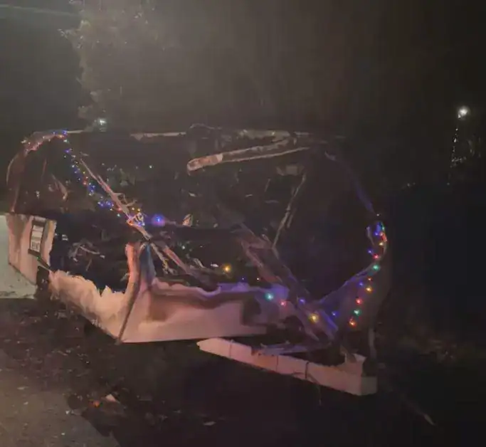 Festive makeover for burnt-out caravan in Newhaven