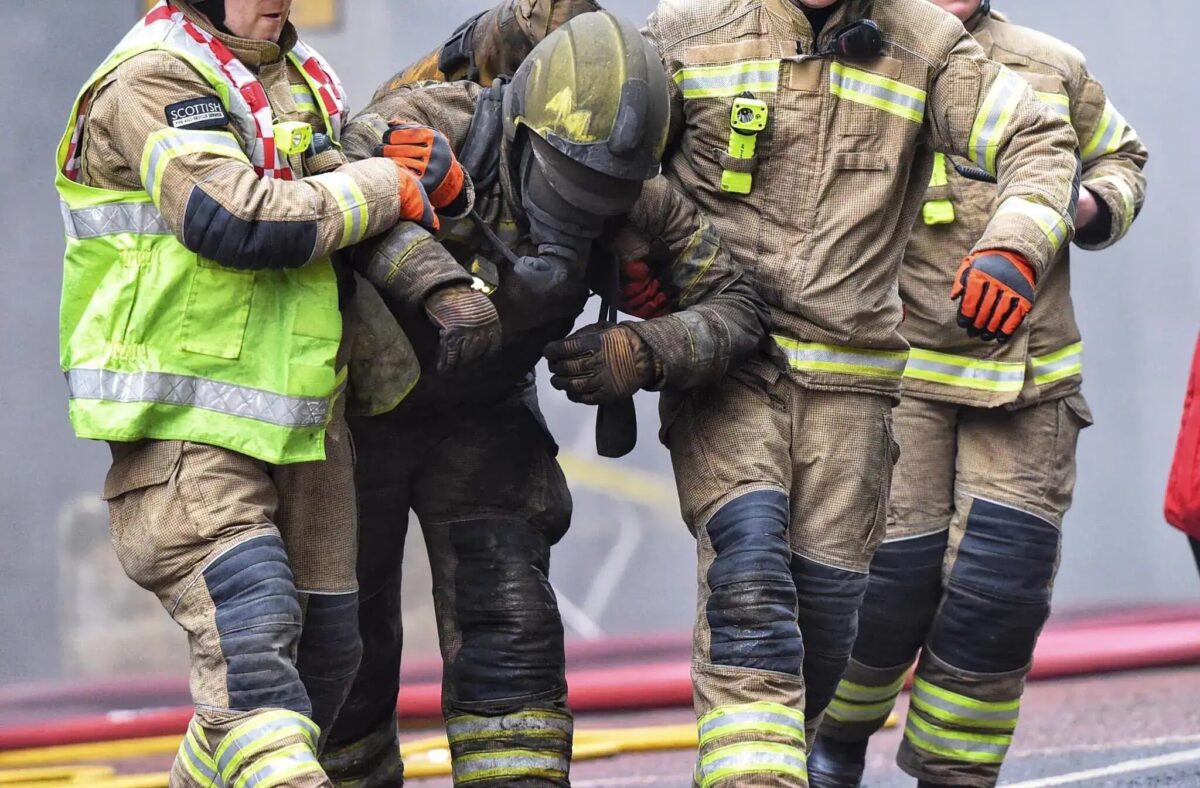 A firefighter has been seriously injured in a building fire