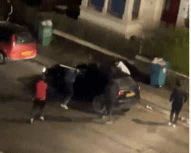 After A Large Group Descended On A Residential Street And Smashed Up A Car, Eight People Were Arrested