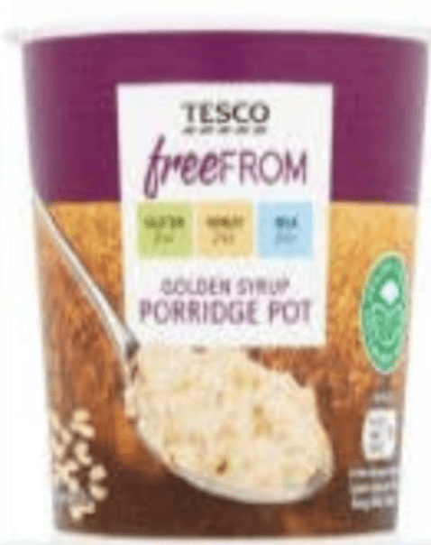 Tesco Is Recalling Tesco Free From Golden Syrup Porridge Pot Due To The Presence Of Milk That Is Not Mentioned On The Label