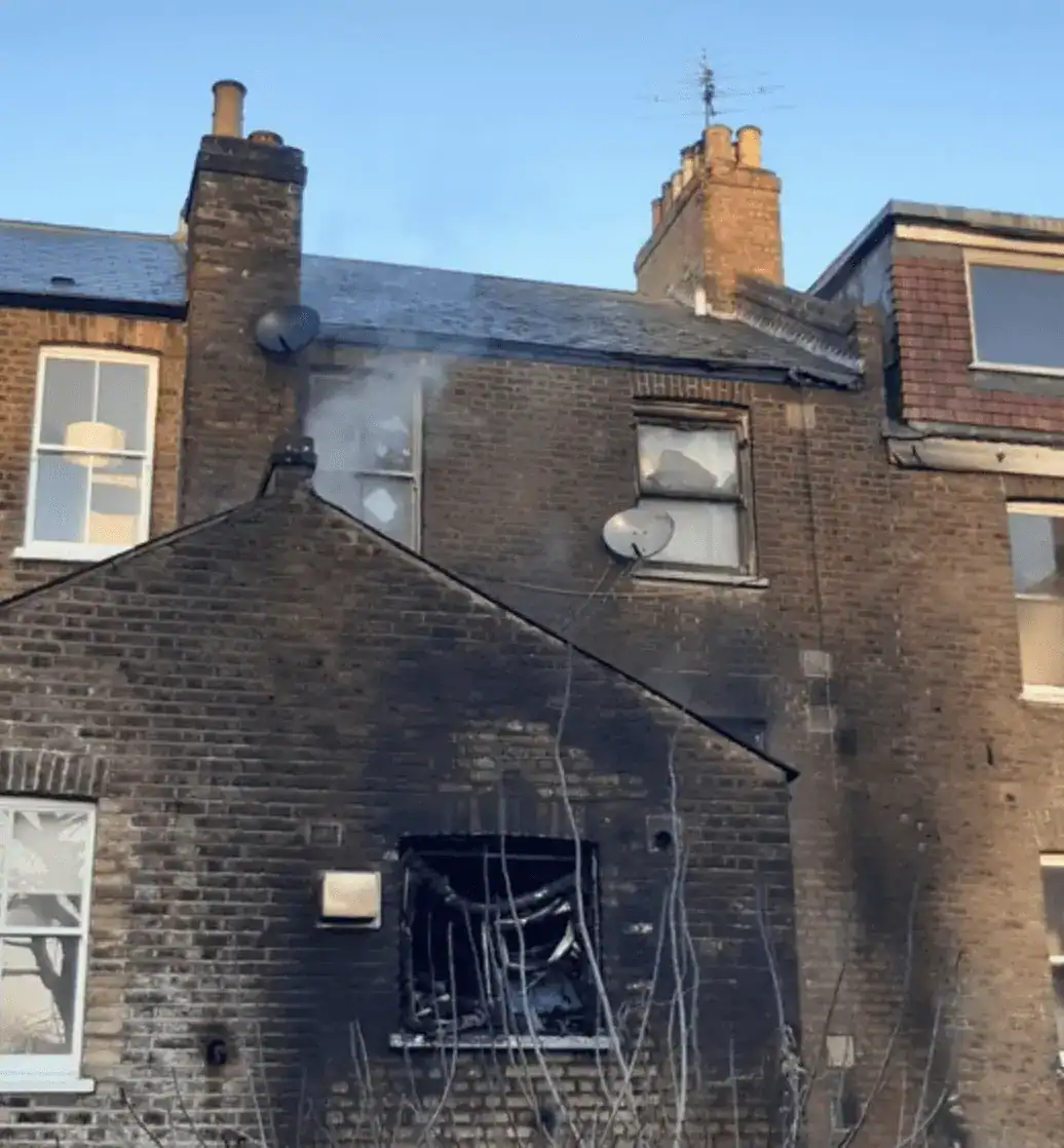 Fire destroyed a portion of the first and second floors, as well as a portion of the ground floor conservatory