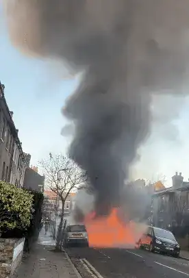 A 30-seater bus was damaged by fire