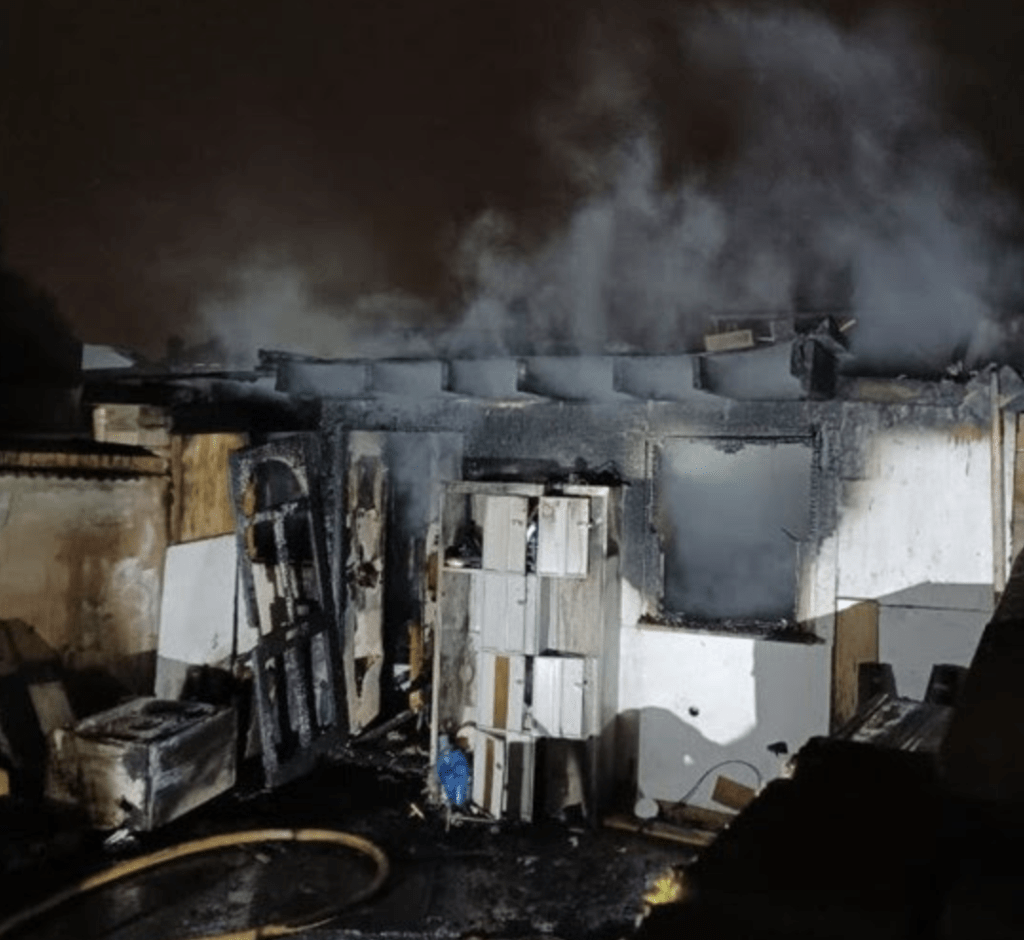 Fire Destroyed A Single-story Detached Outbuilding