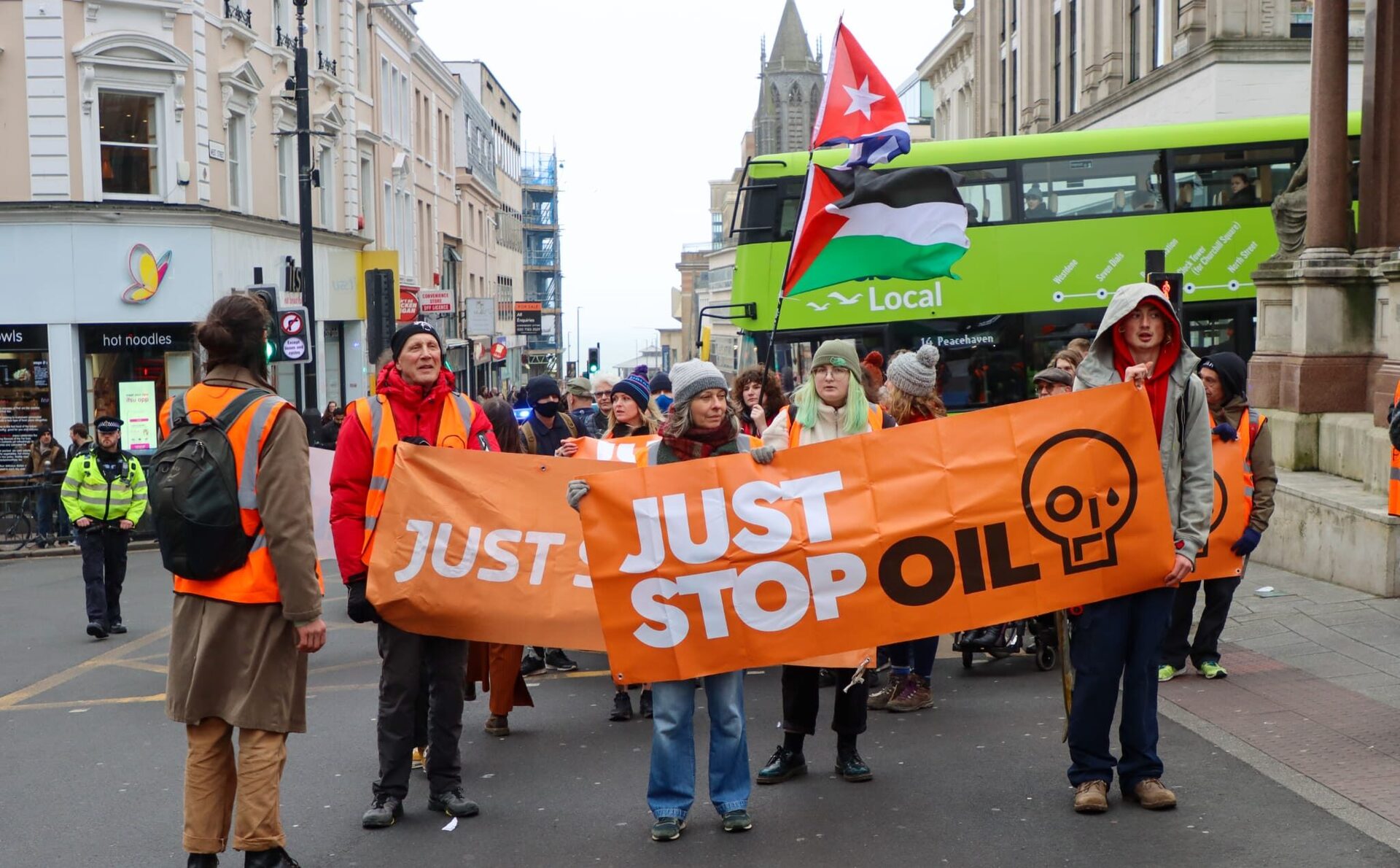 Just Stop Oil Protesters Block Roads In Brighton