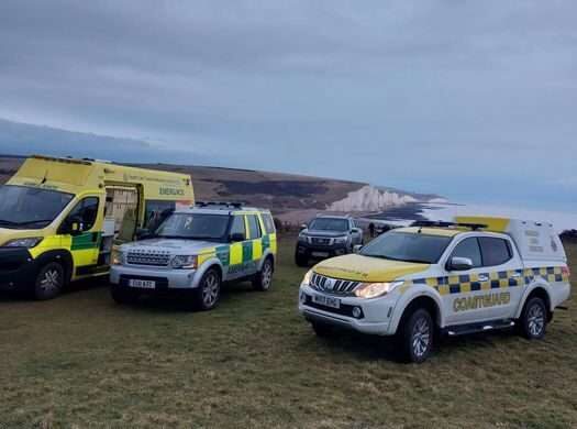 Newhaven Coastguard Team Assists Ambulance In Casualty Evacuation Near Cuckmere Coastguard Cottages