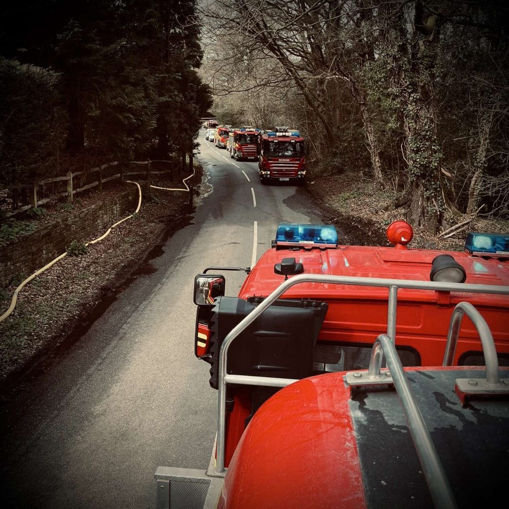 Firefighters Battle Blaze In Chiddingfold