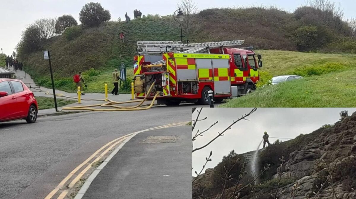 Wildfire Sparks Panic on Hastings’ West Hill as Firefighters Quickly Contain Blaze Near Lady Parlour