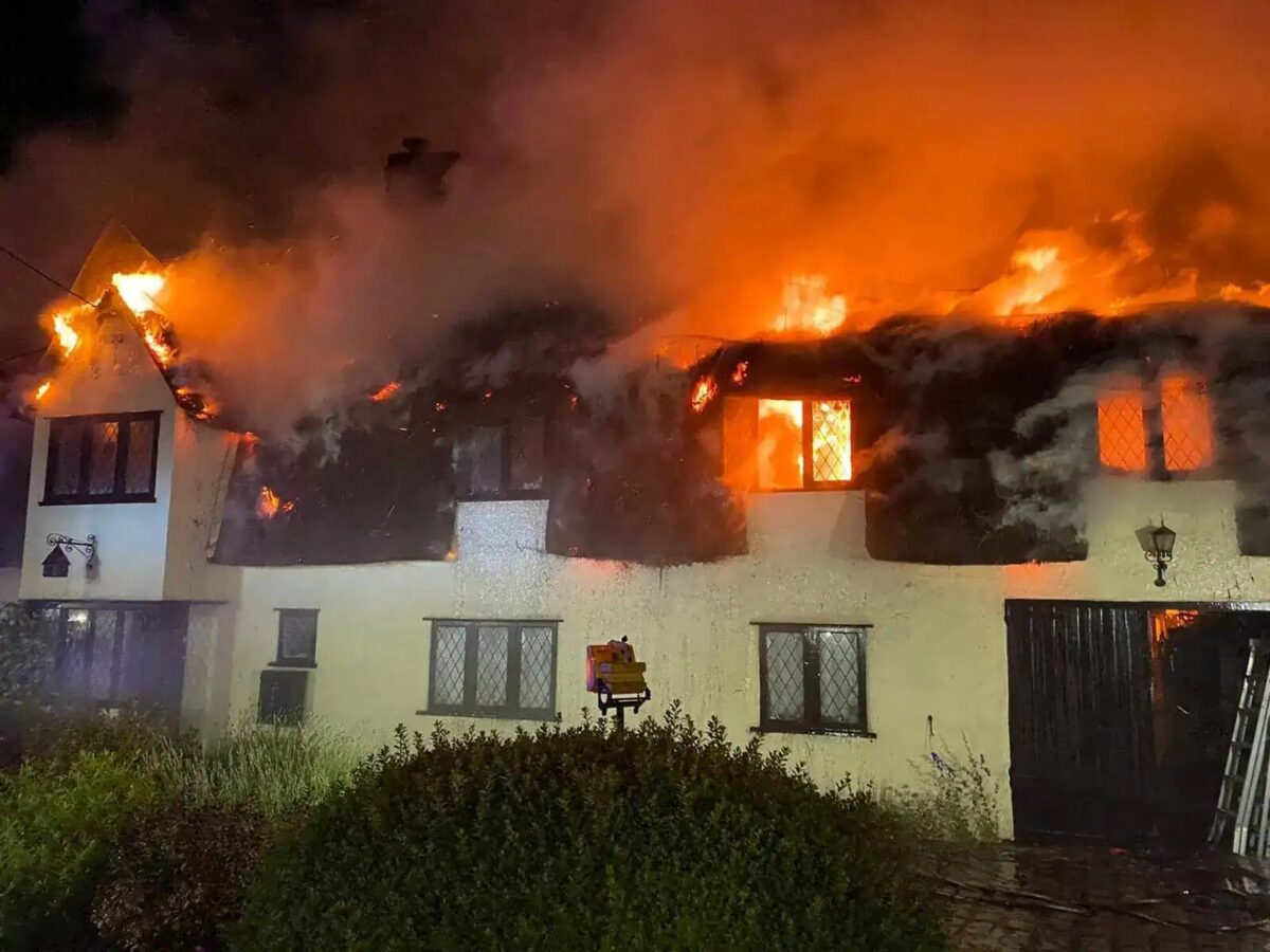 Firefighters worked all night after a fire broke out at a property on Cressing Road in Braintree