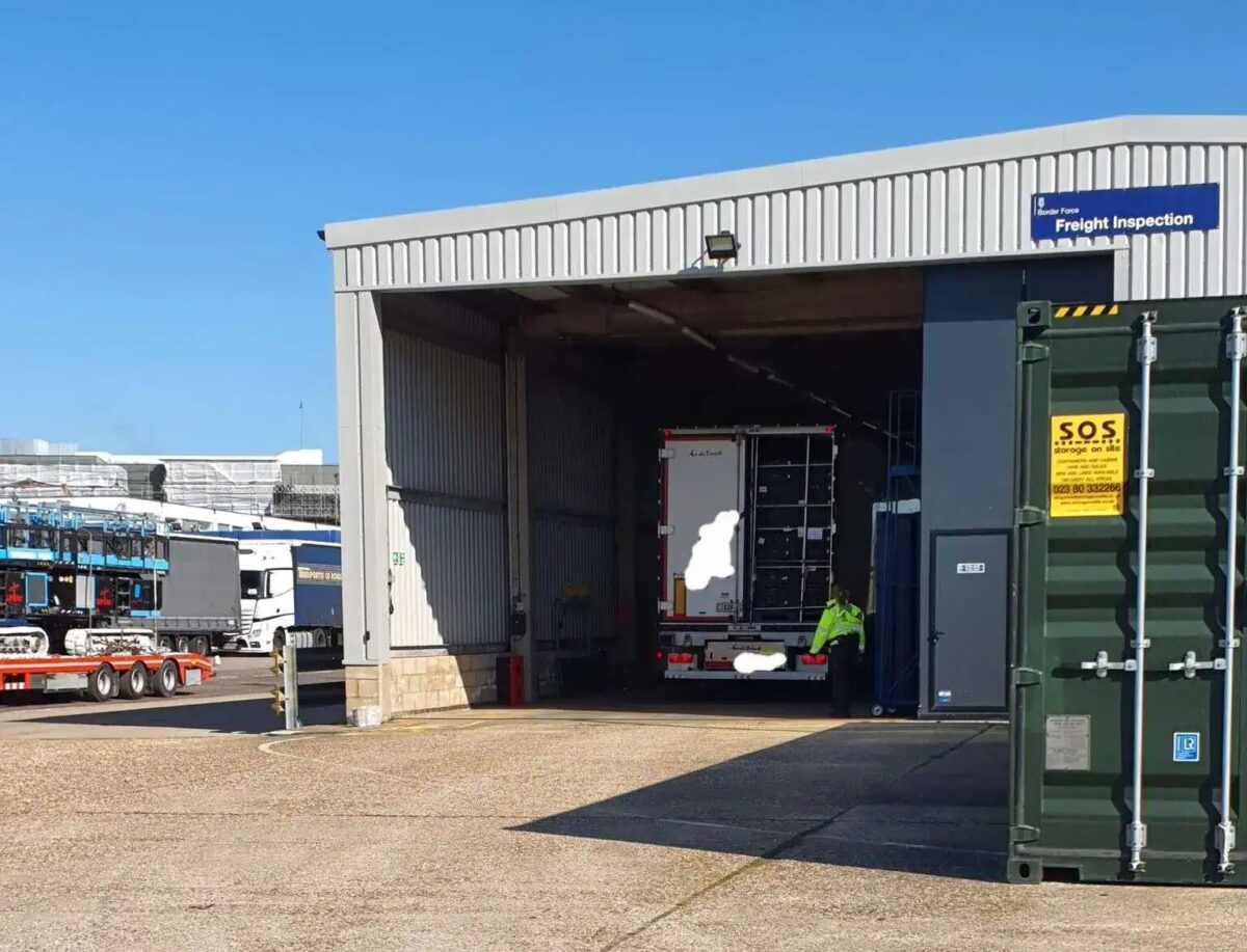 Sussex Police CVU and Border Force conduct safety checks on incoming HGVs