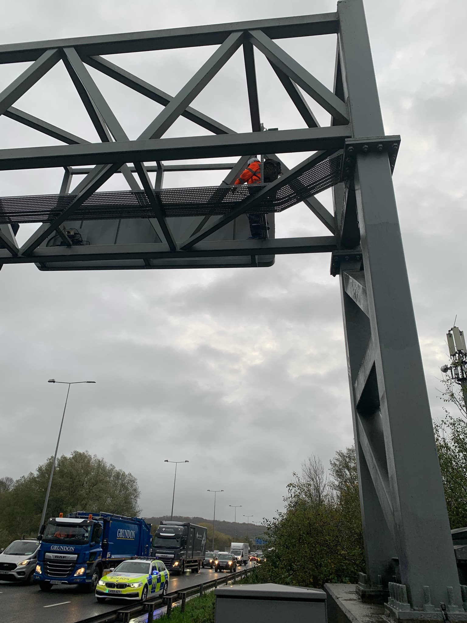 Police Called To Protestors On M25 Gantry In Surrey That Has Now  Been Closed