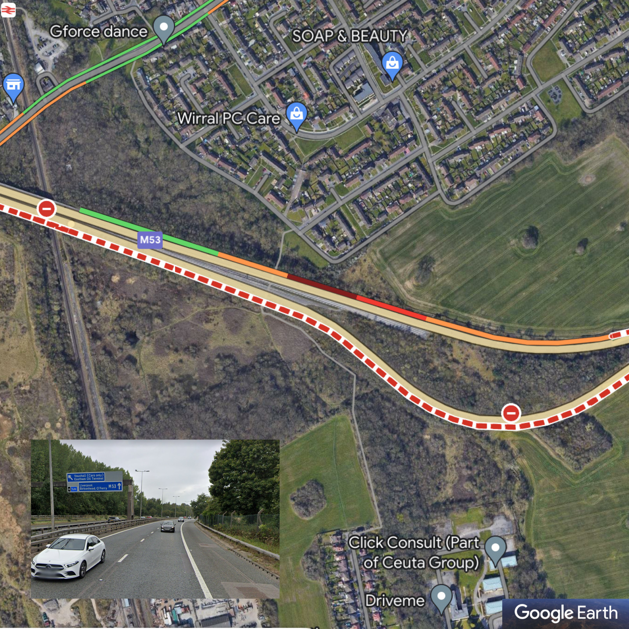 Emergency Services Respond To Bus Collision On M53 In Hooton