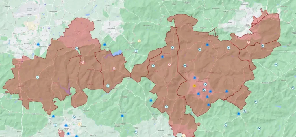 Thousands Are Left Without Water Across North Sussex Tonight And Are Asked To Travel Up To 8 Miles By Car To Collect Bottled Water
