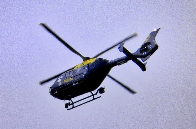 Police air support called to sleepy village in Kent at the request of Kent Police officers to carry out a search – (ID 527308)
