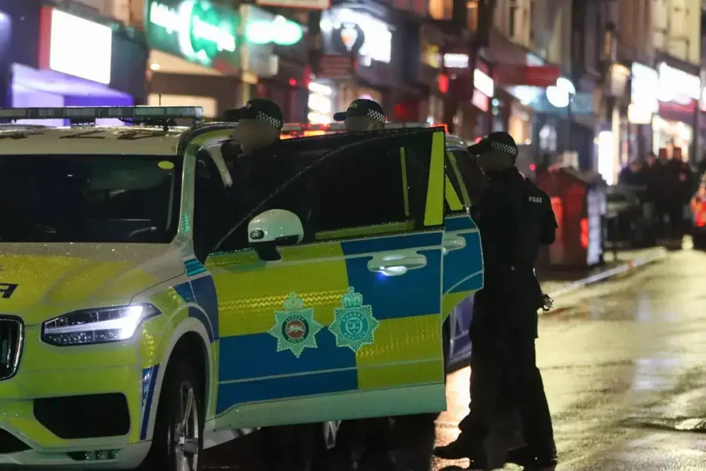 Armed Police Box In Car That Mounted Pavement On North Street, Brighton Armed Police Box In Car That Mounted Pavement On North Street, Brighton