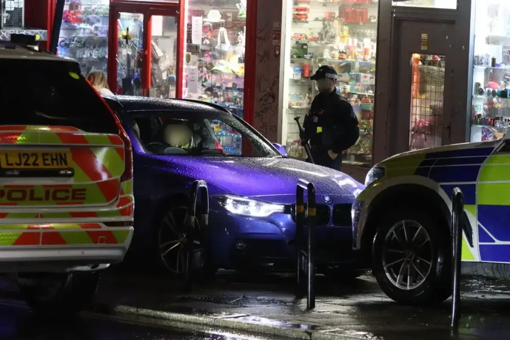 Armed Police Box In Car That Mounted Pavement On North Street, Brighton Armed Police Box In Car That Mounted Pavement On North Street, Brighton