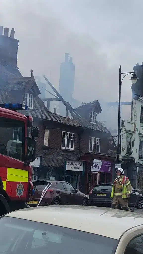 Iconic Midhurst’s Angel Inn Destroyed by Fire – Ukrainian Families Escape Unharmed