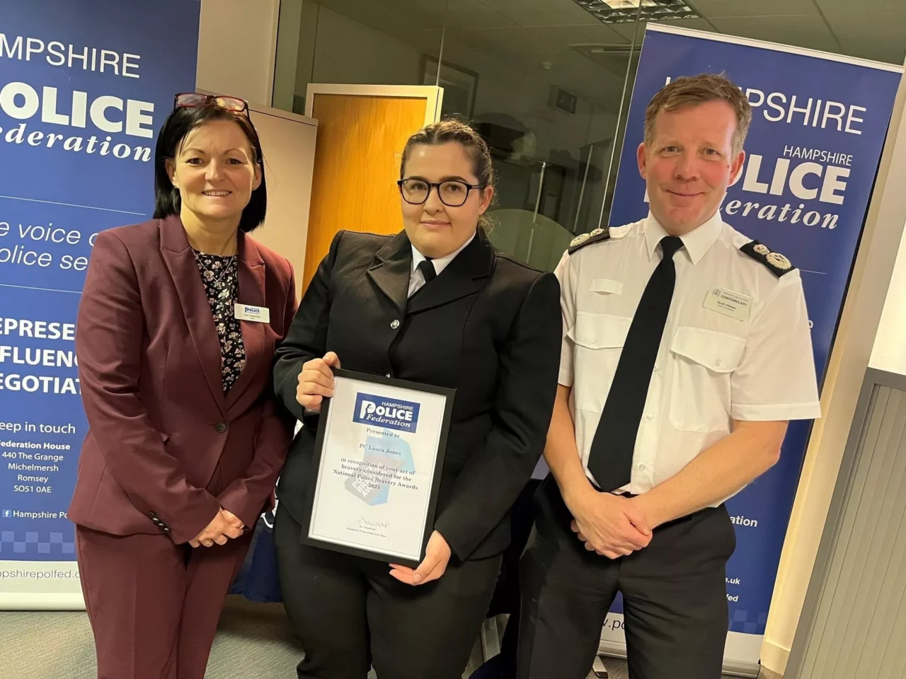 An Off-duty Hampshire Officer Who Stopped At A Traffic Accident And Managed To Detain An Armed Man Single-handedly Has Been Named A Runner Up For A Hampshire Police Federation Bravery Award