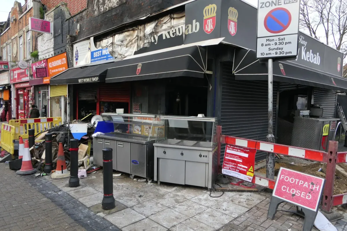 Massive Blaze Destroys Kebab, Phone, and Clothing Shops in Walthamstow High Street