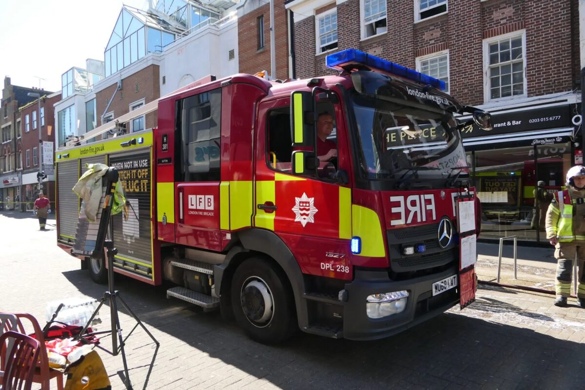 A restaurant in south London is on fire, and about 70 firefighters are battling it
