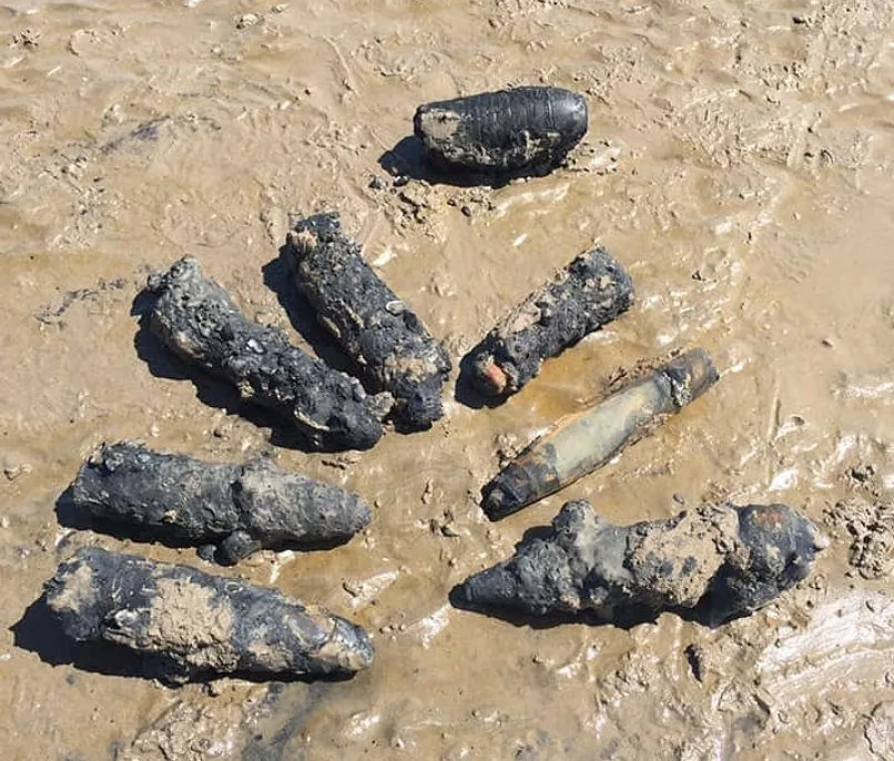 Wartime bombs found on Sandwich Bay beach in Kent