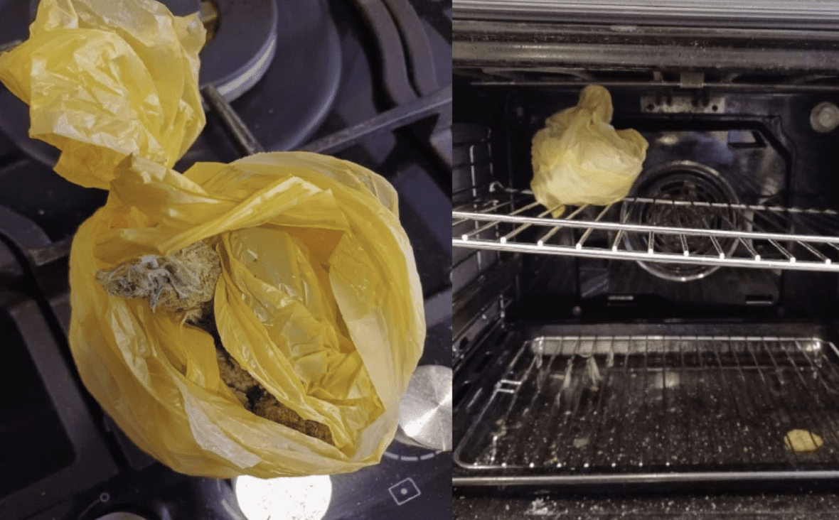 A Plastic Bag Full Of Cannabis Was Found Stuffed Inside An Oven By Police