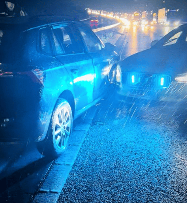 Police use tactical contact to stop vehicle driving the wrong way up the M20 motorway in Kent – (ID 535609)