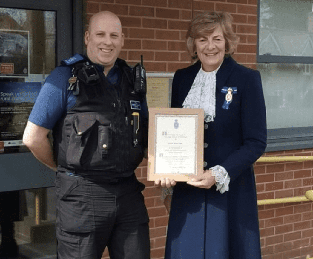 A Wiltshire Police Community Support Officer (pcso) Has Been Awarded A High Sheriff Award For His Work Within The Community