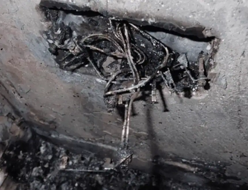 The fire is believed to have been accidental and caused by resistive heating in an extension lead