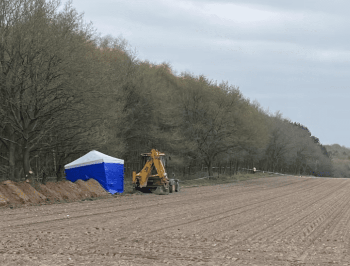 Specialist Officers Are Continuing Their Investigation At A Field In Sutton-in-ashfield After Human Remains Were Discovered