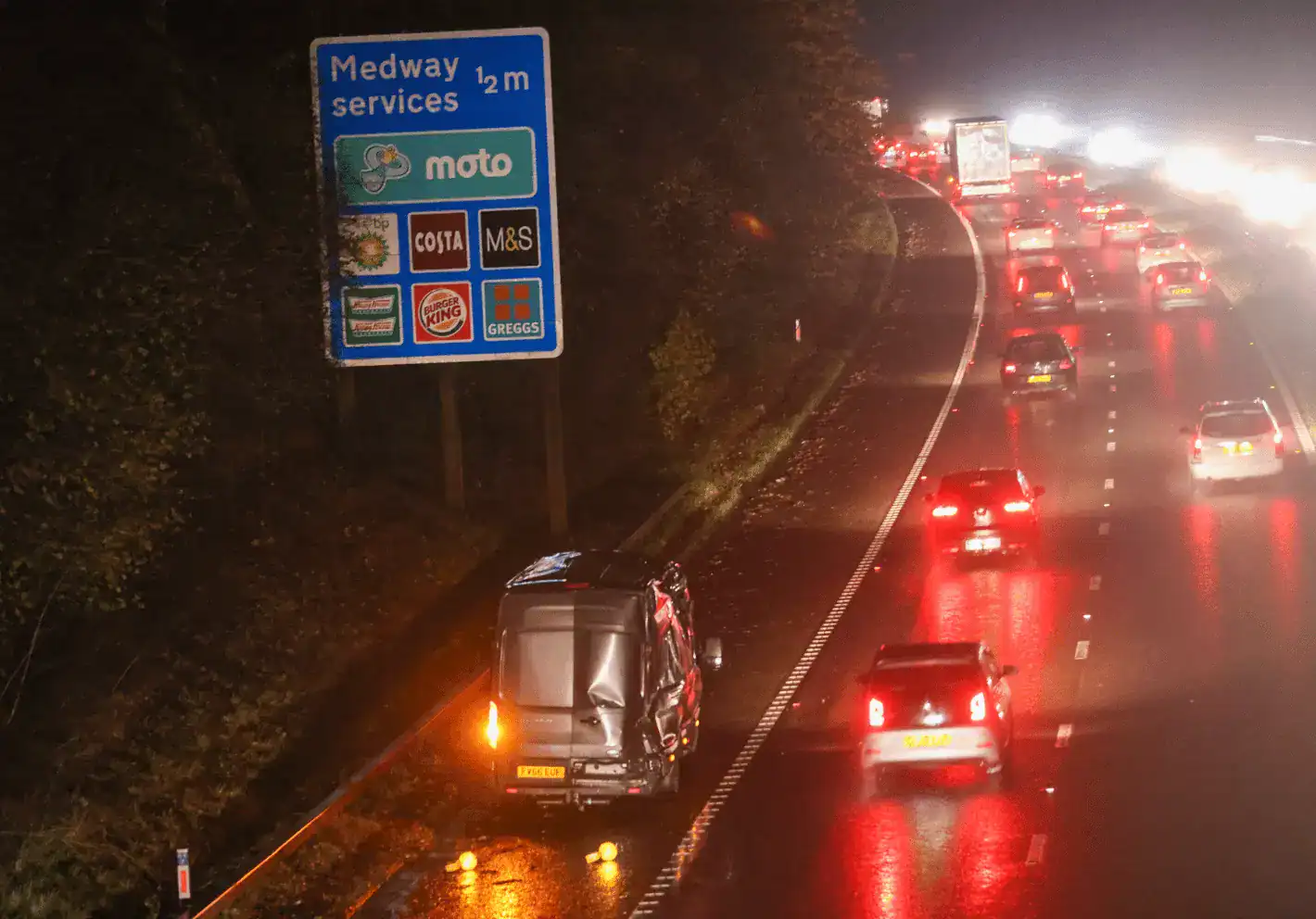 Second Crash Closes M2 Near Medway Hours After Fatal Collision Cleared