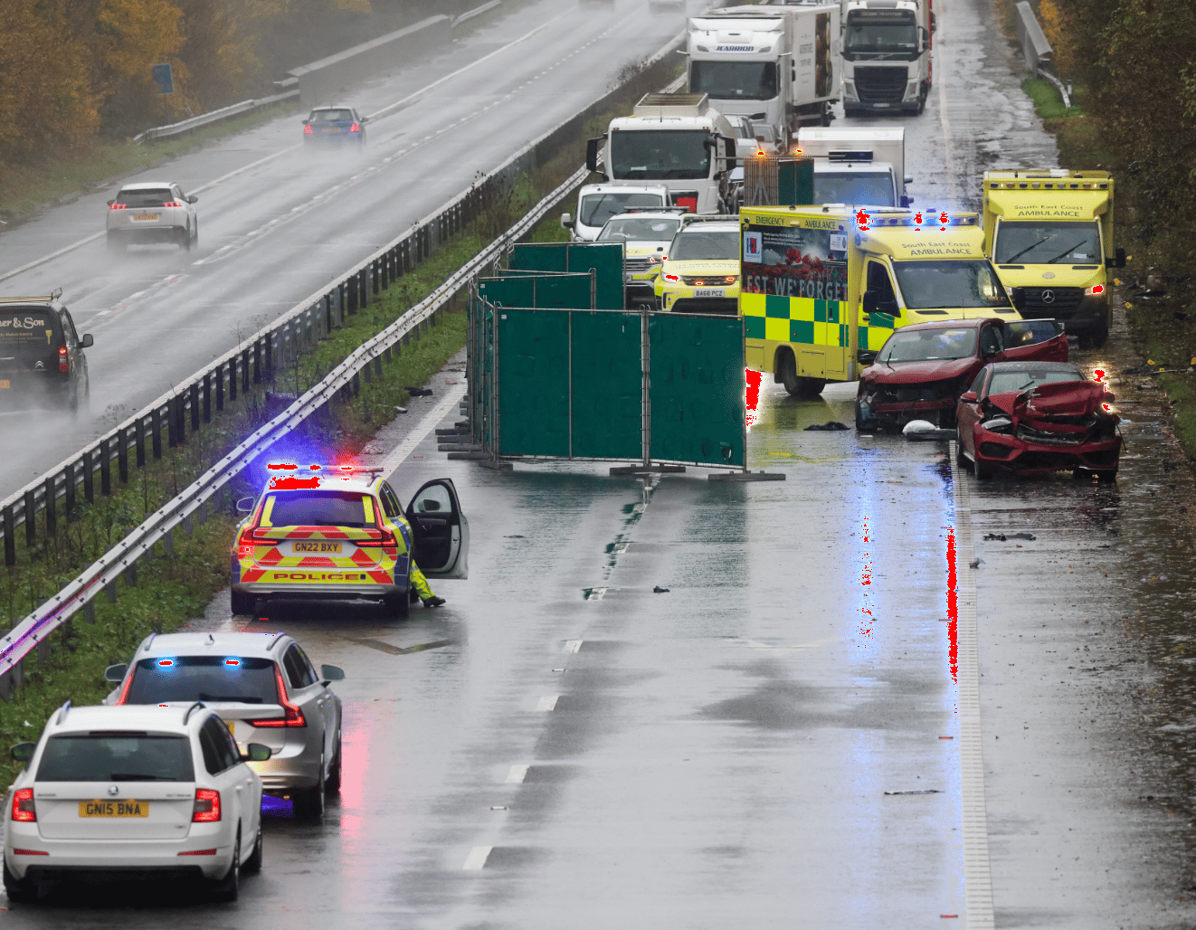 Man arrested for drink and death by dangerous driving after a woman in her 50’s is killed in fatal M2 motorway Crash in Kent – (ID 534789)