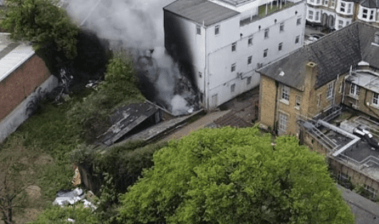 A Fire Has Broken Out On Spray Street In Woolwich, South East London This Morning, Leaving Smoke Billowing For Miles Around