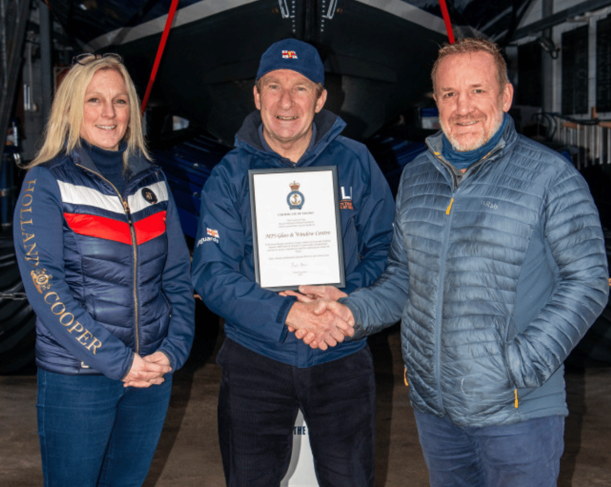 A Long Established Exmouth Family Business, Mps Glass & Window Centre Ltd., Has Been Awarded A Special Certificate Of Thanks From Rnli Chief Executive, Mark Dowie
